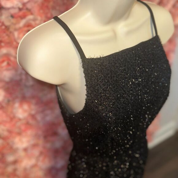 H&M (4) Black Dress with Slit in Back - Picture 4 of 9